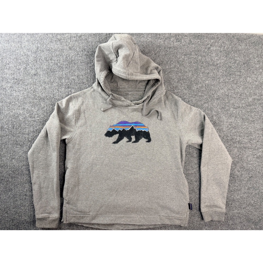 Patagonia Uprisal Hoody Mens Medium Gray Bear Graphic Pullover Sweatshirt Mexico